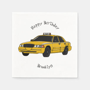 Abbildung des Cartoon Taxi Serviette