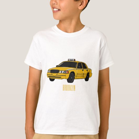 Abbildung des Cartoon Taxi T-Shirt (Vorderseite)