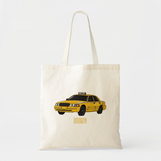 Abbildung des Cartoon Taxi Tragetasche (Vorne)