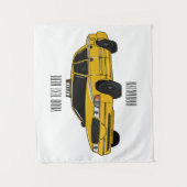 Abbildung des Cartoon Taxi Wandteppich (Vorderseite)