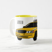 Abbildung des Cartoon Taxi Zweifarbige Tasse (Vorderseite Links)