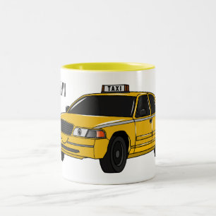 Abbildung des Cartoon Taxi Zweifarbige Tasse