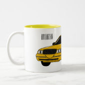 Abbildung des Cartoon Taxi Zweifarbige Tasse (Links)