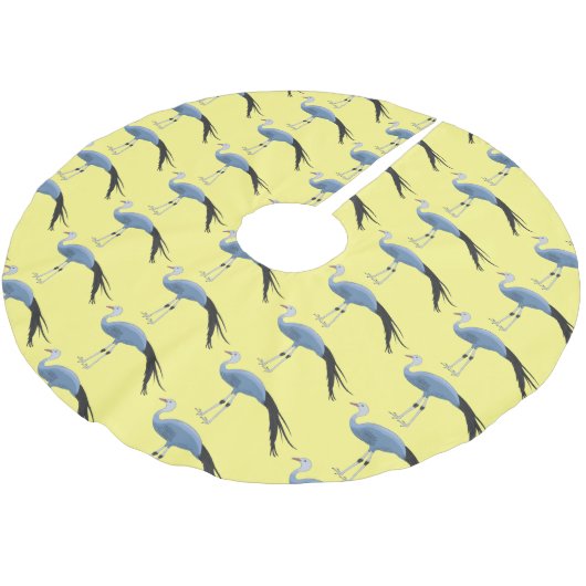 Abbildung des Cartoon von Blaukranken Polyester Weihnachtsbaumdecke (Schrägansicht)