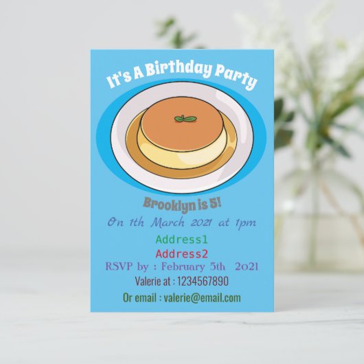 Abbildung des Cartoon von Creme Einladung (Stehend Vorderseite)