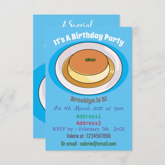 Abbildung des Cartoon von Creme Einladung (Vorne/Hinten)