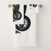 Abbildung des Cartoon von Cruiser Motorrädern Badhandtuch Set (Insitu)