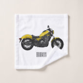 Abbildung des Cartoon von Cruiser Motorrädern Badhandtuch Set (Waschlappen)