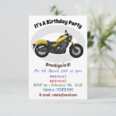 Abbildung des Cartoon von Cruiser Motorrädern Einladung (Stehend Vorderseite)