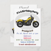 Abbildung des Cartoon von Cruiser Motorrädern Einladung (Vorne/Hinten)