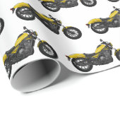 Abbildung des Cartoon von Cruiser Motorrädern Geschenkpapier (Rolleneckpunkt)