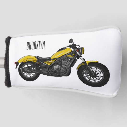 Abbildung des Cartoon von Cruiser Motorrädern Golf Headcover (Vorderseite)