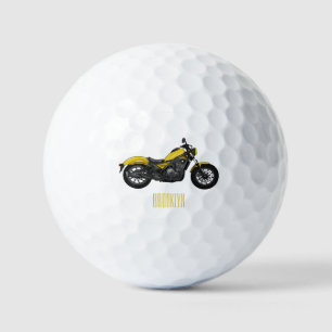 Abbildung des Cartoon von Cruiser Motorrädern Golfball