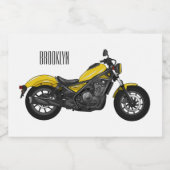 Abbildung des Cartoon von Cruiser Motorrädern Lebensmitteletikett (Einzelnes Label)