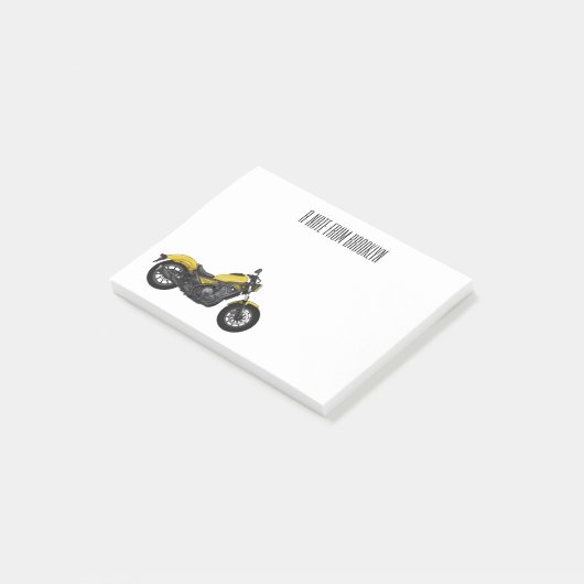 Abbildung des Cartoon von Cruiser Motorrädern Post-it Klebezettel (angewinkelt)