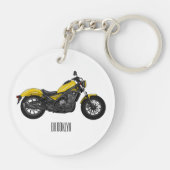 Abbildung des Cartoon von Cruiser Motorrädern Schlüsselanhänger (Rückseite)