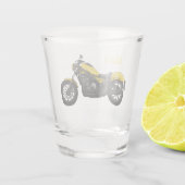Abbildung des Cartoon von Cruiser Motorrädern Schnapsglas (Rückseite)
