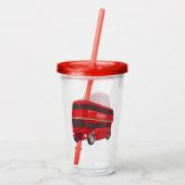 Abbildung des Cartoon von Doppeldeckern Acryltrinkbecher (Rückseite)