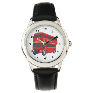 Abbildung des Cartoon von Doppeldeckern Armbanduhr