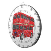 Abbildung des Cartoon von Doppeldeckern Dartscheibe (Vorderseite rechts)