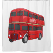 Abbildung des Cartoon von Doppeldeckern Duschvorhang (Vorderseite)