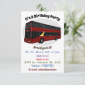 Abbildung des Cartoon von Doppeldeckern Einladung (Stehend Vorderseite)