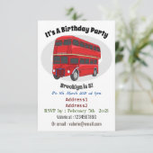 Abbildung des Cartoon von Doppeldeckern Einladung (Stehend Vorderseite)