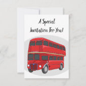 Abbildung des Cartoon von Doppeldeckern Einladung (Rückseite)