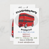 Abbildung des Cartoon von Doppeldeckern Einladung (Vorne/Hinten)