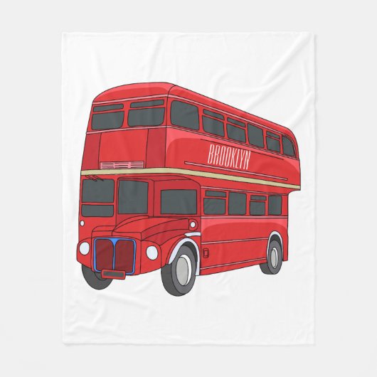 Abbildung des Cartoon von Doppeldeckern Fleecedecke (Vorderseite)