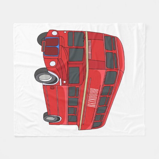 Abbildung des Cartoon von Doppeldeckern Fleecedecke (Vorderseite (Horizontal))