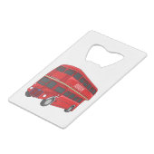 Abbildung des Cartoon von Doppeldeckern Geldbeutel Flaschenöffner (Rückseite Schrägansicht)