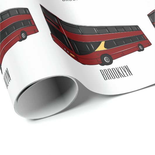 Abbildung des Cartoon von Doppeldeckern Geschenkpapier (Rolleneckpunkt)