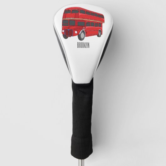Abbildung des Cartoon von Doppeldeckern Golf Headcover (Vorderseite)
