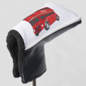 Abbildung des Cartoon von Doppeldeckern Golf Headcover (3/4 Vorderseite)