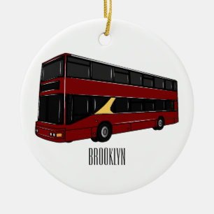 Abbildung des Cartoon von Doppeldeckern Keramik Ornament