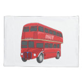 Abbildung des Cartoon von Doppeldeckern Kissenbezug (Rückseite)