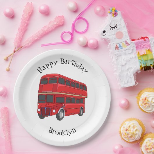 Abbildung des Cartoon von Doppeldeckern Pappteller (Party)