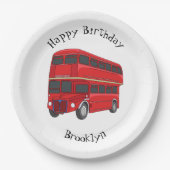 Abbildung des Cartoon von Doppeldeckern Pappteller (Vorderseite)