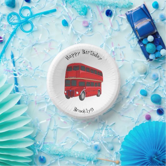 Abbildung des Cartoon von Doppeldeckern Pappteller (Party)