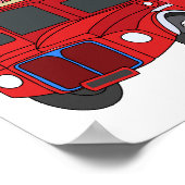 Abbildung des Cartoon von Doppeldeckern Poster (Ecke)