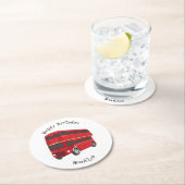 Abbildung des Cartoon von Doppeldeckern Runder Pappuntersetzer (Vor Ort)