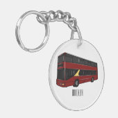 Abbildung des Cartoon von Doppeldeckern Schlüsselanhänger (Vorderseite links)