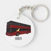 Abbildung des Cartoon von Doppeldeckern Schlüsselanhänger (Rückseite)
