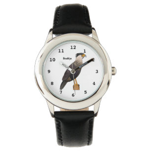 Abbildung des Cartoon von entzückten Caracara-Vöge Armbanduhr