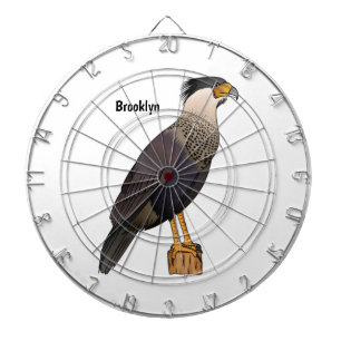 Abbildung des Cartoon von entzückten Caracara-Vöge Dartscheibe