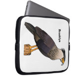 Abbildung des Cartoon von entzückten Caracara-Vöge Laptopschutzhülle (Vorne Rechts)