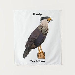 Abbildung des Cartoon von entzückten Caracara-Vöge Wandteppich