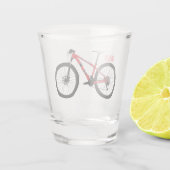 Abbildung des Cartoon von Fahrrädern Schnapsglas (Rückseite)