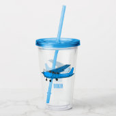 Abbildung des Cartoon von Festflugzeugen Acryltrinkbecher (Rückseite)